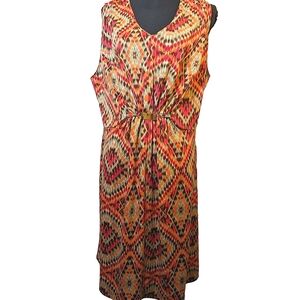 Plus midi dress , colorful pattern 3x